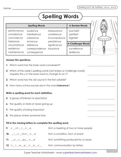 Worksheets and Puzzles - Question Worksheet (F-26) 