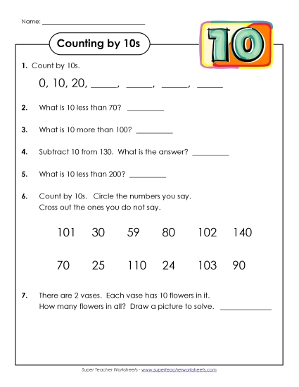 Questions: Counting by 10s Questions: Counting by 10s
