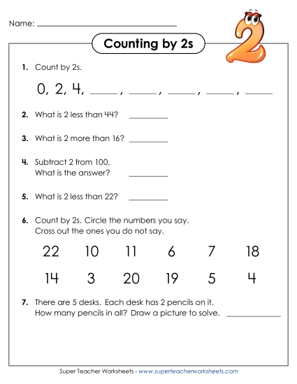 Questions: Counting by 2s Questions: Counting by 2s
