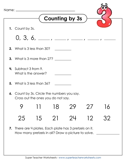 Questions: Counting by 3s Questions: Counting by 3s