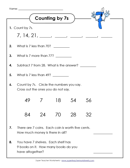 Skip Count by 7s - Questions: Counting by 7s