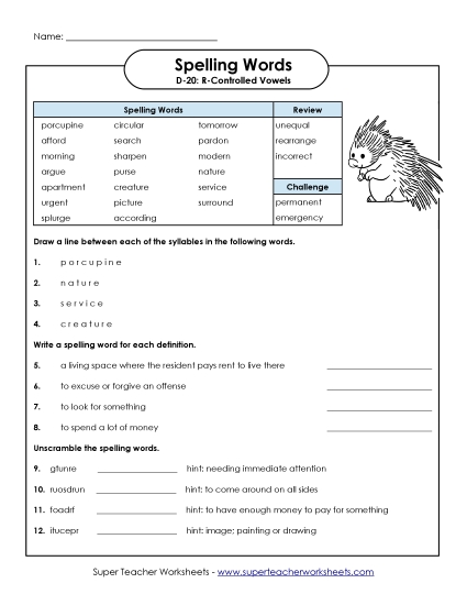 Worksheets - Questions (D-20)
