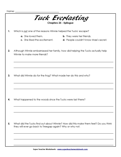 Chapter 25 - Epilogue - Questions for Chapter 25