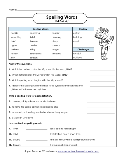 Worksheets - Questions Worksheet (D-4)