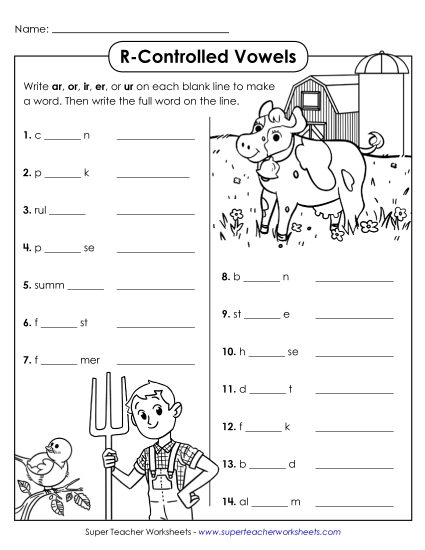 Mixed R-Controlled Vowels - R-Controlled Vowels ar, er, ir, or, ur