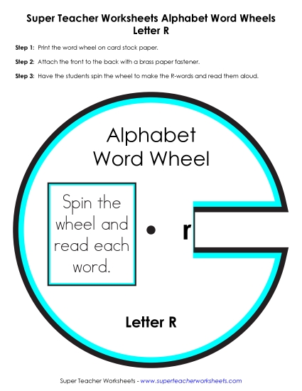 Word Wheel - R -  Word Wheel (Printable PDF Worksheet)