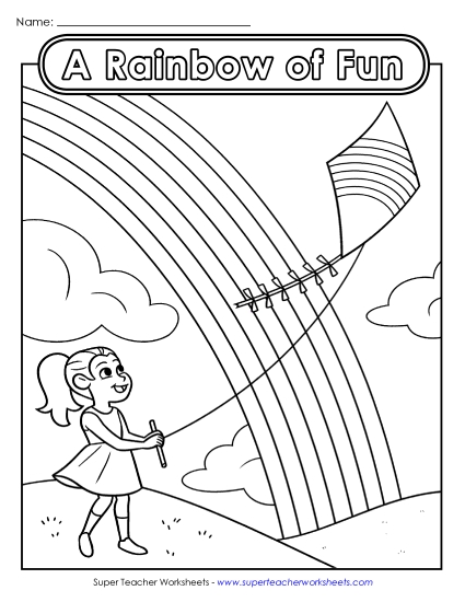 Advanced Pictures (For Older Students) - Rainbow of Fun (Kite)