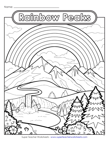 Advanced Pictures (For Older Students) - Rainbow Peaks (Printable PDF Worksheet)