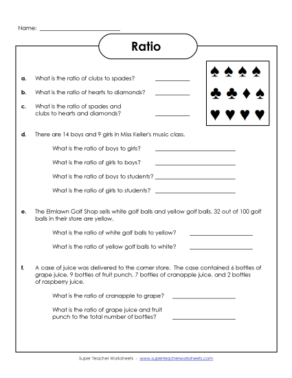 Intermediate Ratio Worksheets - Ratio Word Problems
