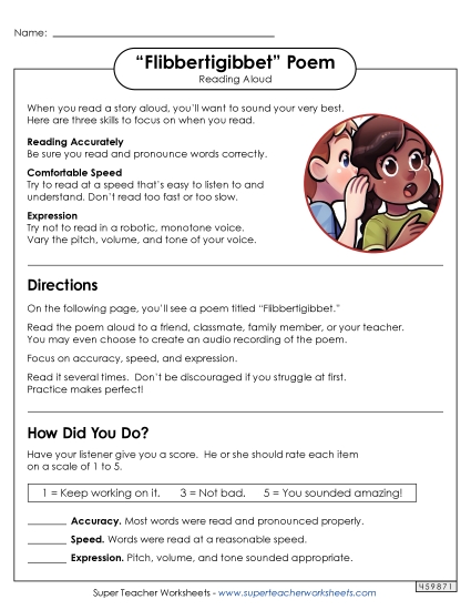 Practice Reading Aloud - Read Aloud Practice: Flibbertigibbet Poem Practice Reading Aloud - Read Aloud Practice: Flibbertigibbet Poem