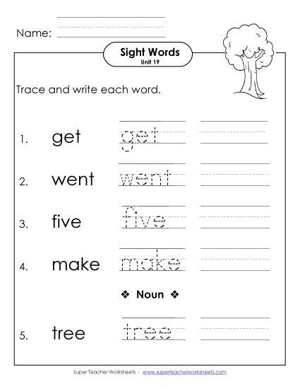 Worksheets - Read, Trace, Write (Unit 19) Worksheets - Read, Trace, Write (Unit 19)