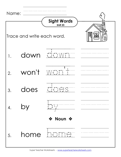 Worksheets - Read, Trace, Write (Unit 23) Worksheets - Read, Trace, Write (Unit 23)