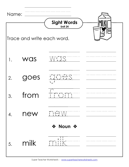 Worksheets - Read, Trace, Write (Unit 24) Worksheets - Read, Trace, Write (Unit 24)
