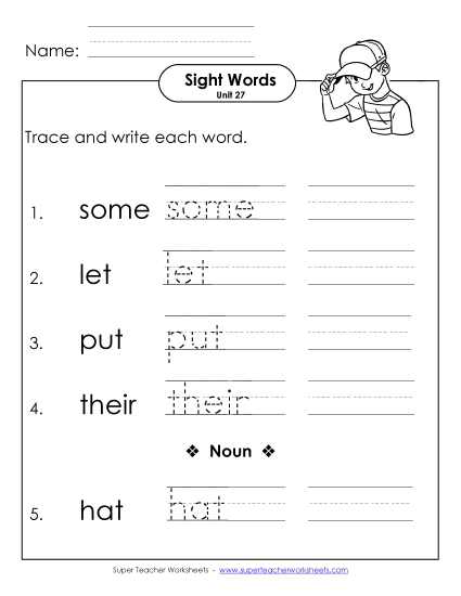 Worksheets - Read, Trace, Write (Unit 27) Worksheets - Read, Trace, Write (Unit 27)