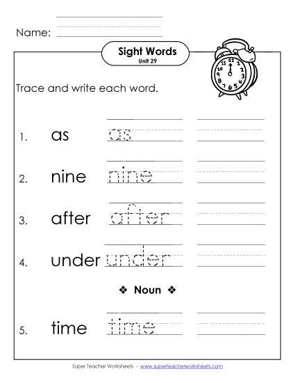 Worksheets - Read, Trace, Write (Unit 29) Worksheets - Read, Trace, Write (Unit 29)