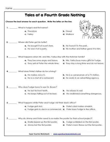 Whole Book - Reading Comprehension Questions (Whole Book)