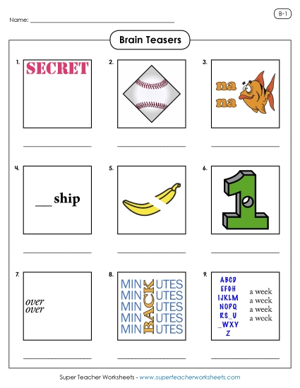 Rebus Puzzles Level B (Harder) - Rebus Puzzles B-1 Rebus Puzzles Level B (Harder) - Rebus Puzzles B-1