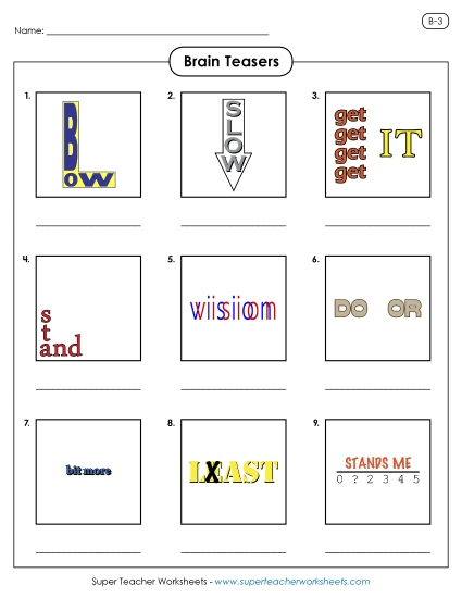 Rebus Puzzles Level B (Harder) - Rebus Puzzles B-3 Rebus Puzzles Level B (Harder) - Rebus Puzzles B-3