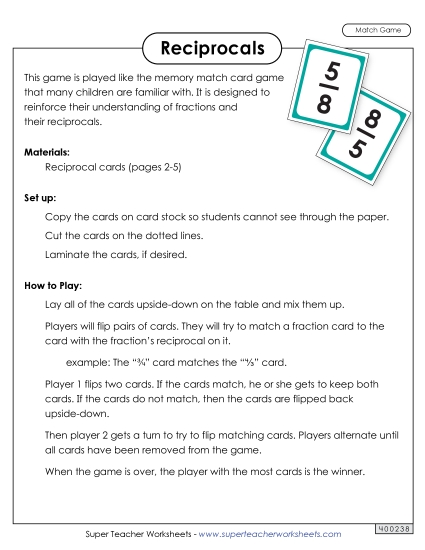 Reciprocals Matching Game (Basic)