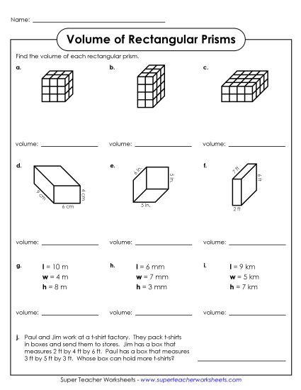Volume of Rectangular Prisms - Rectangular Prism Volume