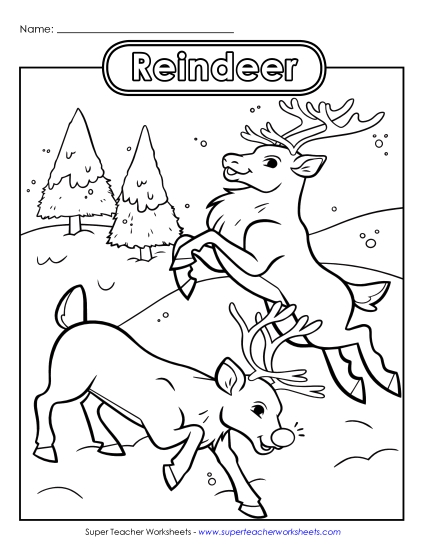 Advanced Pictures (For Older Kids) - Reindeer Playing Advanced Pictures (For Older Kids) - Reindeer Playing