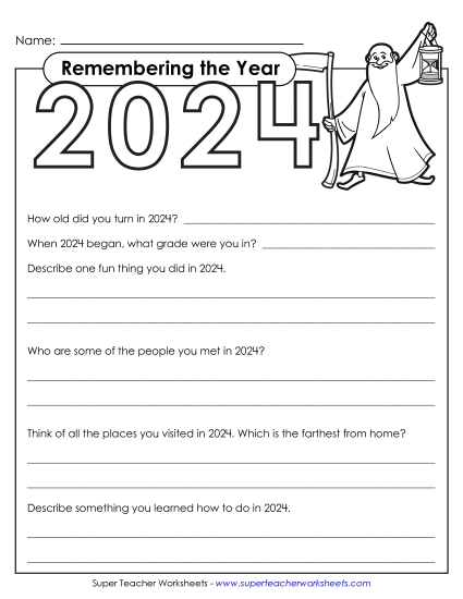 New Year Worksheets - Remembering 2024 (New Year 2025) New Year Worksheets - Remembering 2024 (New Year 2025)