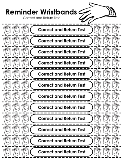 Reminder Wristbands - Reminder Wristbands - Correct & Return