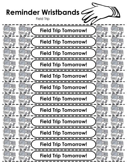 Reminder Wristbands - Reminder Wristbands - Field Trip