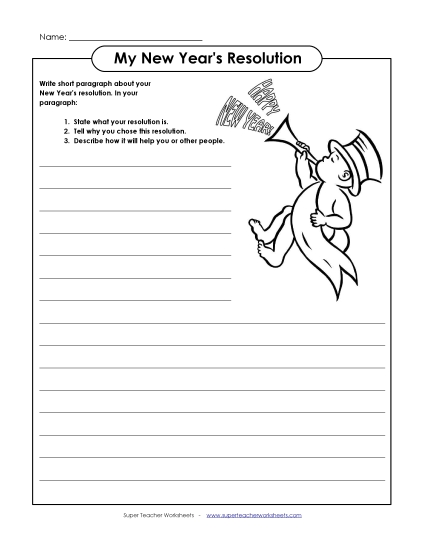 New Year Worksheets - Resolutions (Intermediate) New Year Worksheets - Resolutions (Intermediate)