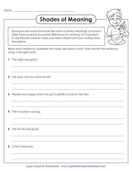 Basic Worksheets (Grades 2–3) - Rewrite the Sentence (Printable PDF Worksheet)