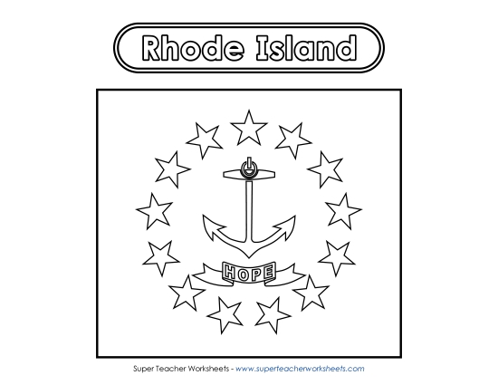 Flags & Seals - Rhode Island Flag Coloring Page Flags & Seals - Rhode Island Flag Coloring Page