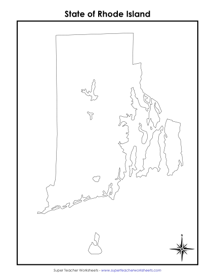 Rhode Island - Rhode Island Map (No Bordering States)