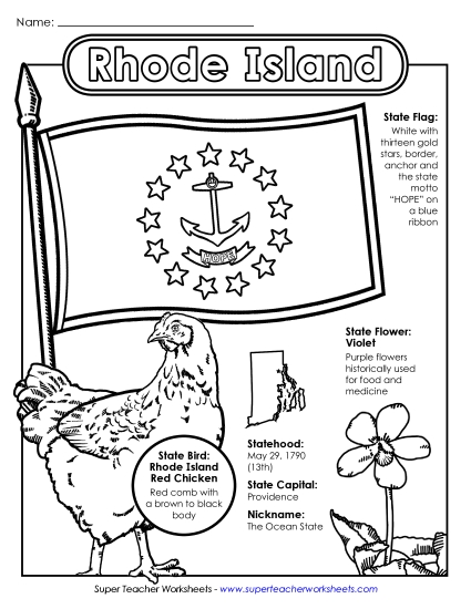 Symbols - Rhode Island State Symbols Coloring Page Symbols - Rhode Island State Symbols Coloring Page