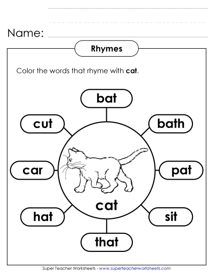 Rhyming Webs (Basic) - Rhymes with Cat