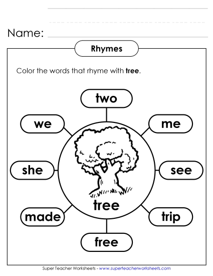 Rhyming Webs (Basic) - Rhymes with Tree Rhyming Webs (Basic) - Rhymes with Tree