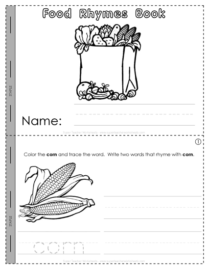 Rhyming Mini-Books (Basic) - Rhyming Mini-Book: 2 (Food)