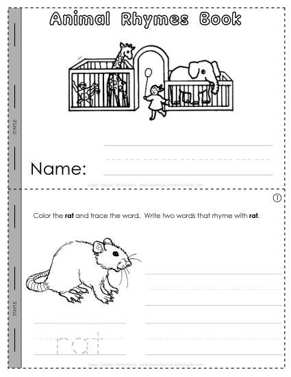 Rhyming Mini-Books (Basic) - Rhyming Mini-Book: 3 (Animals)