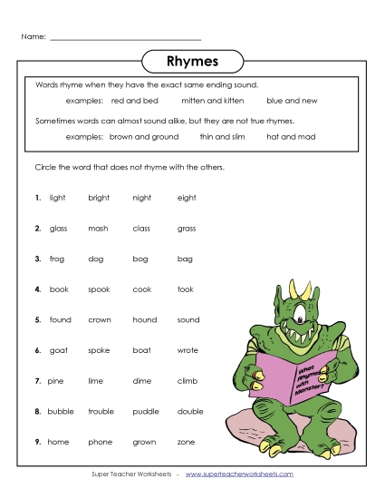 Rhyming - Rhyming Monster Rhyming - Rhyming Monster