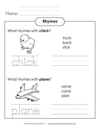 Rhyming Words (Basic) - Rhyming Words 3