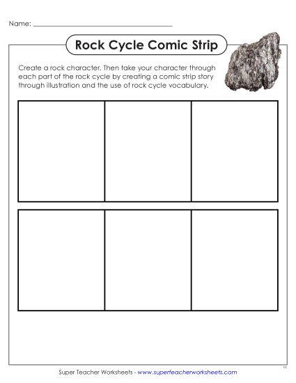The Rock Cycle - Rock Cycle Comic Strip (Printable PDF Worksheet)