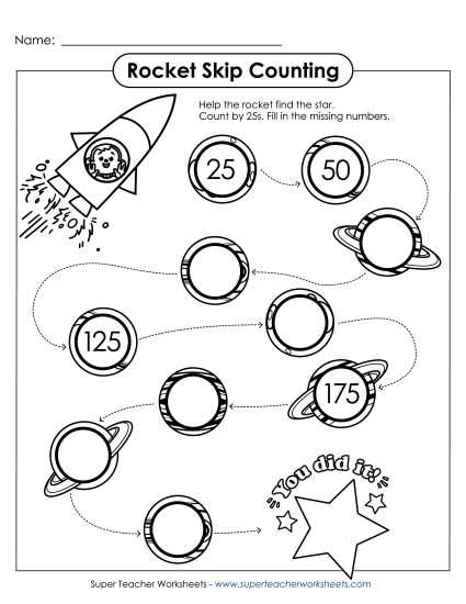 Rocket Skip Counting (By 25s) Rocket Skip Counting (By 25s)