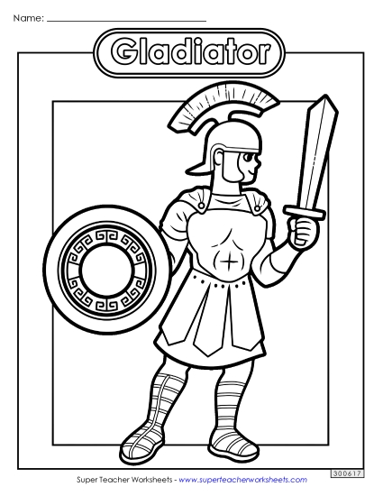 Coloring Pages - Roman Gladiator