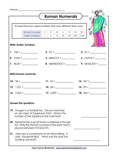 Advanced (I through M) - Roman Numerals (Advanced) Advanced (I through M) - Roman Numerals (Advanced)