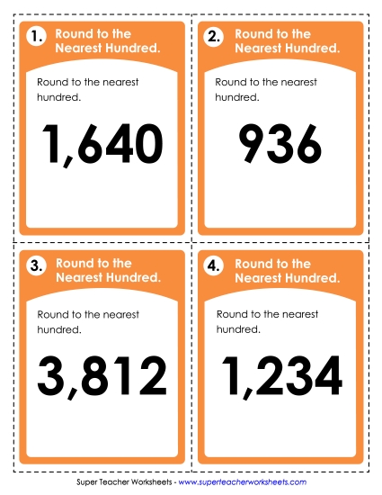 Round to Nearest Hundred (3 and 4-Digit Numbers) Round to Nearest Hundred (3 and 4-Digit Numbers)