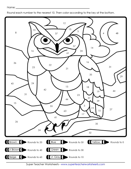 Owl Math Mystery Pictures - Rounding (Nearest 10) Mystery Picture Owl Math Mystery Pictures - Rounding (Nearest 10) Mystery Picture