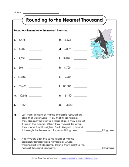 Nearest Thousand - Rounding - Orca Nearest Thousand - Rounding - Orca