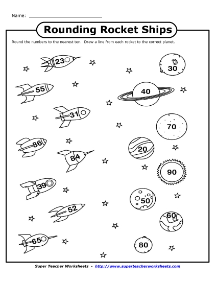 Nearest Ten 2-Digit Numbers - Rounding Rocket Ships (Nearest 10) Nearest Ten 2-Digit Numbers - Rounding Rocket Ships (Nearest 10)