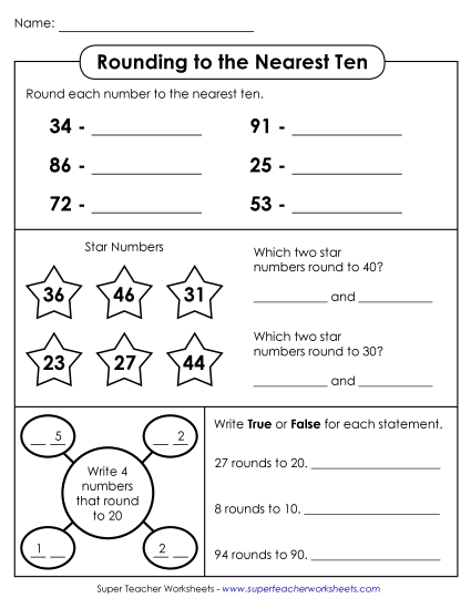 Nearest Ten 2-Digit Numbers - Rounding to Nearest Ten (2-Digit Numbers) Nearest Ten 2-Digit Numbers - Rounding to Nearest Ten (2-Digit Numbers)