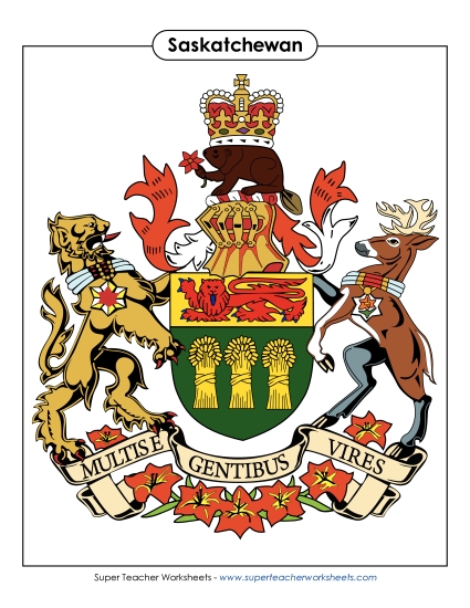 Flag and Coat of Arms - Saskatchewan Coat of Arms (Full Colour)