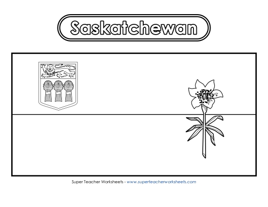 Flag and Coat of Arms - Saskatchewan Flag (Black & White)